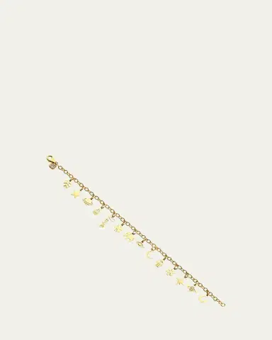 Sydney Evan Pure 14K Gold Tiny Multi-Charm Chain Bracelet | Thumbnail 2 Sydney Evan Pure 14K Gold Tiny Multi-Charm Chain Bracelet | Thumbnail 2
