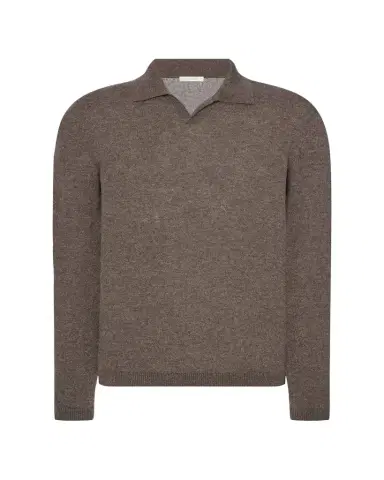 The Row Men's Ripley Cashmere Long-Sleeve Polo Sweater | Thumbnail 1 The Row Men's Ripley Cashmere Long-Sleeve Polo Sweater | Thumbnail 1