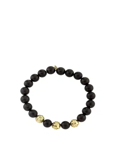 Sydney Evan 14K Yellow Gold & Ebony Wood Beaded Stretch Bracelet | Thumbnail 1 Sydney Evan 14K Yellow Gold & Ebony Wood Beaded Stretch Bracelet | Thumbnail 1