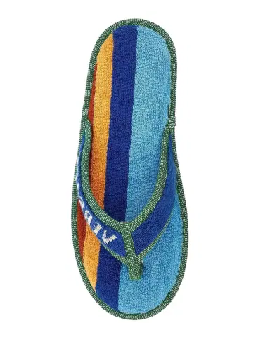 Versace Men's Logo Striped Jacquard Flip-Flops | Thumbnail 1 Versace Men's Logo Striped Jacquard Flip-Flops | Thumbnail 1