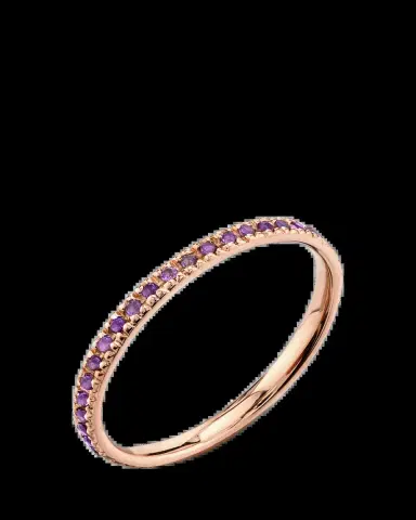 Sydney Evan Under the Sea 14K Yellow Gold & Amethyst Eternity Ring | Thumbnail 2 Sydney Evan Under the Sea 14K Yellow Gold & Amethyst Eternity Ring | Thumbnail 2