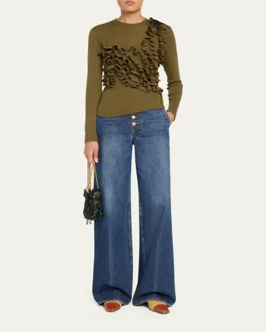 Ulla Johnson Polina Ruffled Jersey Long-Sleeve Top | Thumbnail 2 Ulla Johnson Polina Ruffled Jersey Long-Sleeve Top | Thumbnail 2