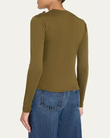 Ulla Johnson Polina Ruffled Jersey Long-Sleeve Top | Thumbnail 3 Ulla Johnson Polina Ruffled Jersey Long-Sleeve Top | Thumbnail 3