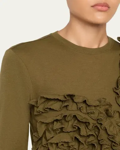 Ulla Johnson Polina Ruffled Jersey Long-Sleeve Top | Thumbnail 5 Ulla Johnson Polina Ruffled Jersey Long-Sleeve Top | Thumbnail 5