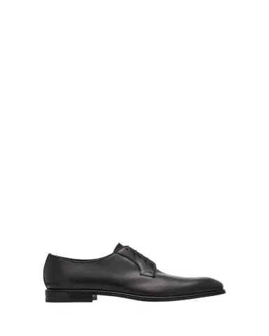 Ferragamo Men's Stefano Almond-Toe Leather Derby Shoes | Thumbnail 1 Ferragamo Men's Stefano Almond-Toe Leather Derby Shoes | Thumbnail 1