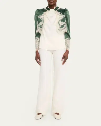 ALICE + OLIVIA Thomasina Lace-Trimmed Crop Jacket | Thumbnail 2 ALICE + OLIVIA Thomasina Lace-Trimmed Crop Jacket | Thumbnail 2