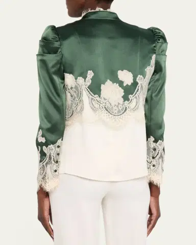 ALICE + OLIVIA Thomasina Lace-Trimmed Crop Jacket | Thumbnail 3 ALICE + OLIVIA Thomasina Lace-Trimmed Crop Jacket | Thumbnail 3
