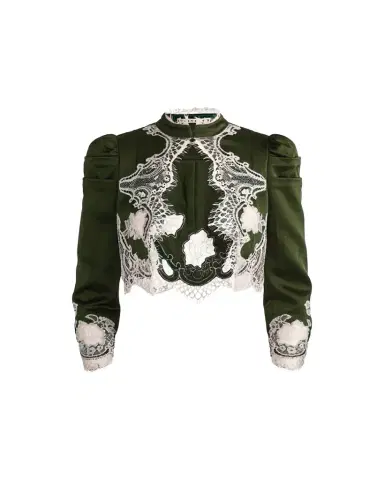ALICE + OLIVIA Thomasina Lace-Trimmed Crop Jacket | Thumbnail 1 ALICE + OLIVIA Thomasina Lace-Trimmed Crop Jacket | Thumbnail 1