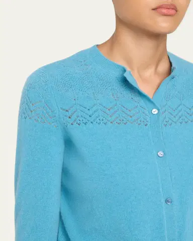 Ulla Johnson Cassia Pointelle Knit Crewneck Cardigan | Thumbnail 5 Ulla Johnson Cassia Pointelle Knit Crewneck Cardigan | Thumbnail 5