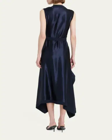 Ferragamo Cowl-Neck Stretch Cady Handkerchief Midi Dress | Thumbnail 3 Ferragamo Cowl-Neck Stretch Cady Handkerchief Midi Dress | Thumbnail 3
