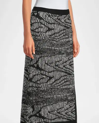 Misook Animal Abstract Jacquard Soft Knit Midi Skirt | Thumbnail 5 Misook Animal Abstract Jacquard Soft Knit Midi Skirt | Thumbnail 5