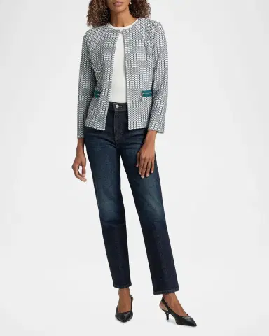 Misook Basketweave Knit Fitted Jacket | Thumbnail 2 Misook Basketweave Knit Fitted Jacket | Thumbnail 2