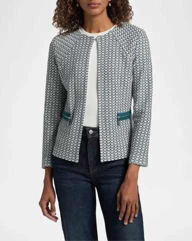 Misook Basketweave Knit Fitted Jacket | Thumbnail 4 Misook Basketweave Knit Fitted Jacket | Thumbnail 4