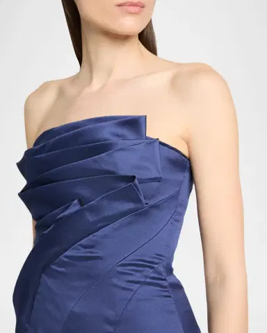Talbot Runhof Strapless Zigzag Draped Mikado Silk Ball Gown | Thumbnail 5 Talbot Runhof Strapless Zigzag Draped Mikado Silk Ball Gown | Thumbnail 5