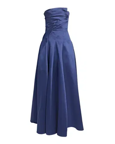 Talbot Runhof Strapless Zigzag Draped Mikado Silk Ball Gown | Thumbnail 1 Talbot Runhof Strapless Zigzag Draped Mikado Silk Ball Gown | Thumbnail 1