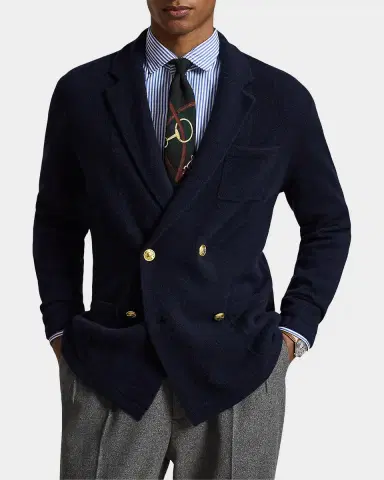 Polo Ralph Lauren Men's Aviator Cashmere Double-Breasted Blazer | Thumbnail 4 Polo Ralph Lauren Men's Aviator Cashmere Double-Breasted Blazer | Thumbnail 4