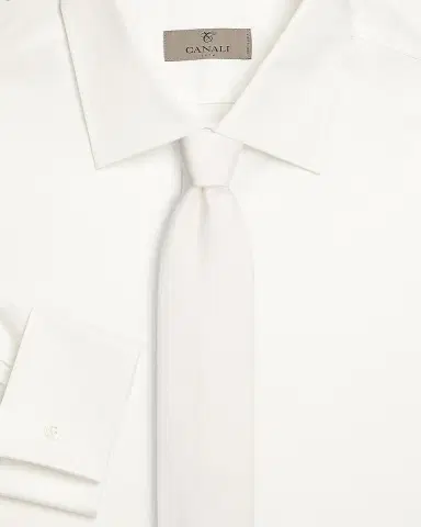 Canali Men's Solid Satin Silk Tie | Thumbnail 2 Canali Men's Solid Satin Silk Tie | Thumbnail 2