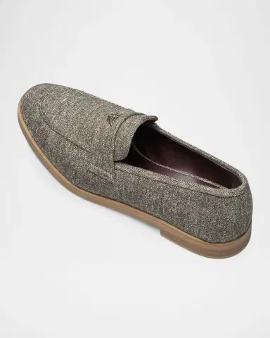 Bougeotte London Smog Wool Penny Loafers | Thumbnail 4 Bougeotte London Smog Wool Penny Loafers | Thumbnail 4