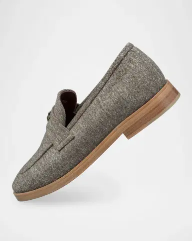 Bougeotte London Smog Wool Penny Loafers | Thumbnail 5 Bougeotte London Smog Wool Penny Loafers | Thumbnail 5