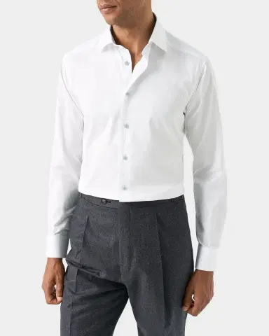 Eton Men's Floral Detail Signature Slim-Fit Cotton Twill Shirt | Thumbnail 3 Eton Men's Floral Detail Signature Slim-Fit Cotton Twill Shirt | Thumbnail 3