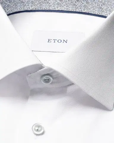 Eton Men's Floral Detail Signature Slim-Fit Cotton Twill Shirt | Thumbnail 5 Eton Men's Floral Detail Signature Slim-Fit Cotton Twill Shirt | Thumbnail 5