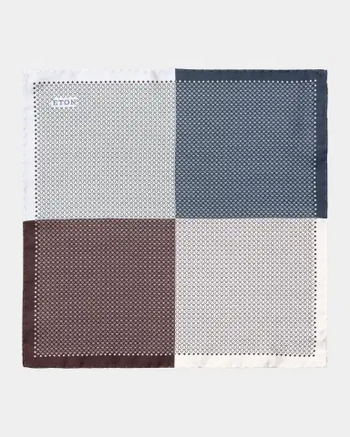 Eton Men's Four-Sided Micro-Print Silk Pocket Square | Thumbnail 2 Eton Men's Four-Sided Micro-Print Silk Pocket Square | Thumbnail 2