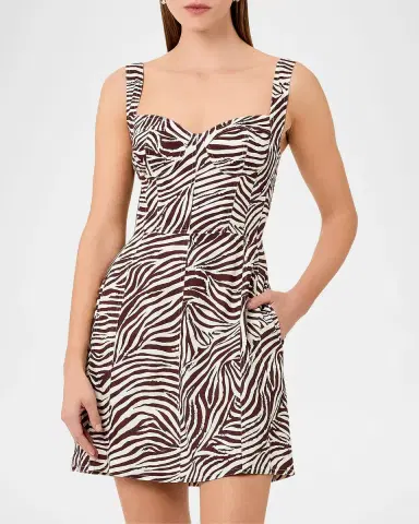 NICHOLAS Alina Printed Linen-Blend A-Line Mini Dress | Thumbnail 3 NICHOLAS Alina Printed Linen-Blend A-Line Mini Dress | Thumbnail 3