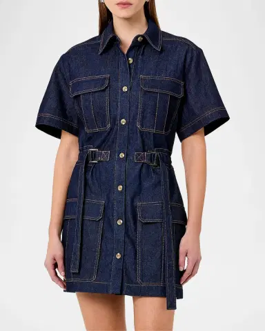 NICHOLAS Rianne Cotton Denim Mini Shirtdress | Thumbnail 3 NICHOLAS Rianne Cotton Denim Mini Shirtdress | Thumbnail 3