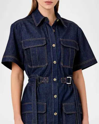 NICHOLAS Rianne Cotton Denim Mini Shirtdress | Thumbnail 4 NICHOLAS Rianne Cotton Denim Mini Shirtdress | Thumbnail 4