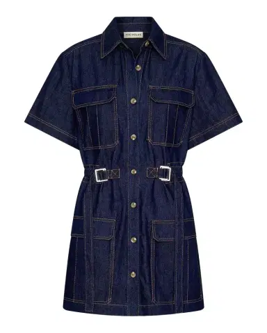 NICHOLAS Rianne Cotton Denim Mini Shirtdress | Thumbnail 1 NICHOLAS Rianne Cotton Denim Mini Shirtdress | Thumbnail 1