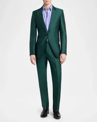 Tom Ford Men's Wool Peak Lapel Modern Fit Single-Breasted Sport Coat | Thumbnail 2 Tom Ford Men's Wool Peak Lapel Modern Fit Single-Breasted Sport Coat | Thumbnail 2
