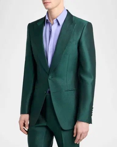 Tom Ford Men's Wool Peak Lapel Modern Fit Single-Breasted Sport Coat | Thumbnail 4 Tom Ford Men's Wool Peak Lapel Modern Fit Single-Breasted Sport Coat | Thumbnail 4