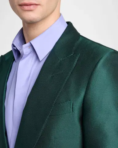 Tom Ford Men's Wool Peak Lapel Modern Fit Single-Breasted Sport Coat | Thumbnail 5 Tom Ford Men's Wool Peak Lapel Modern Fit Single-Breasted Sport Coat | Thumbnail 5