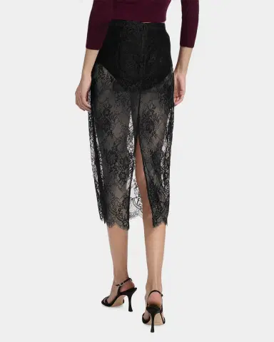 L'Agence Makena Sheer Floral Lace Pencil Skirt | Thumbnail 3 L'Agence Makena Sheer Floral Lace Pencil Skirt | Thumbnail 3