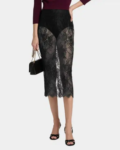 L'Agence Makena Sheer Floral Lace Pencil Skirt | Thumbnail 4 L'Agence Makena Sheer Floral Lace Pencil Skirt | Thumbnail 4