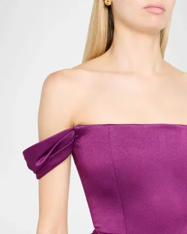 Alex Perry Off-The-Shoulder Paneled Satin Crepe Gown | Thumbnail 5 Alex Perry Off-The-Shoulder Paneled Satin Crepe Gown | Thumbnail 5