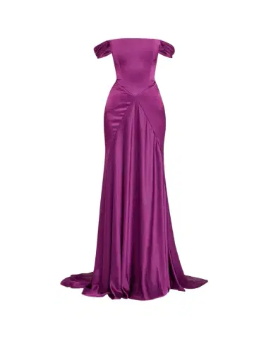 Alex Perry Off-The-Shoulder Paneled Satin Crepe Gown | Thumbnail 1 Alex Perry Off-The-Shoulder Paneled Satin Crepe Gown | Thumbnail 1