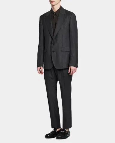 Dolce & Gabbana Men 's Wool Tonal Stripe 2-Button Suit Jacket | Thumbnail 2 Dolce & Gabbana Men 's Wool Tonal Stripe 2-Button Suit Jacket | Thumbnail 2