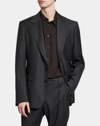 Dolce & Gabbana Men 's Wool Tonal Stripe 2-Button Suit Jacket | Thumbnail 4 Dolce & Gabbana Men 's Wool Tonal Stripe 2-Button Suit Jacket | Thumbnail 4