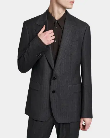 Dolce & Gabbana Men 's Wool Tonal Stripe 2-Button Suit Jacket | Thumbnail 6 Dolce & Gabbana Men 's Wool Tonal Stripe 2-Button Suit Jacket | Thumbnail 6