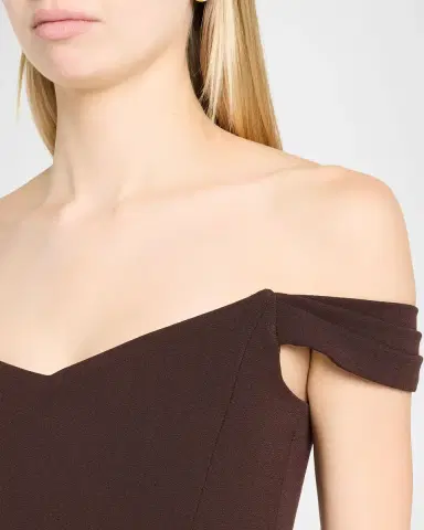 Alex Perry Off-Shoulder Dress in Stretch Crepe | Thumbnail 5 Alex Perry Off-Shoulder Dress in Stretch Crepe | Thumbnail 5