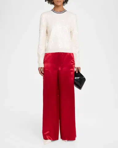 CYNTHIA ROWLEY Sequin Crewneck Sweater | Thumbnail 2 CYNTHIA ROWLEY Sequin Crewneck Sweater | Thumbnail 2