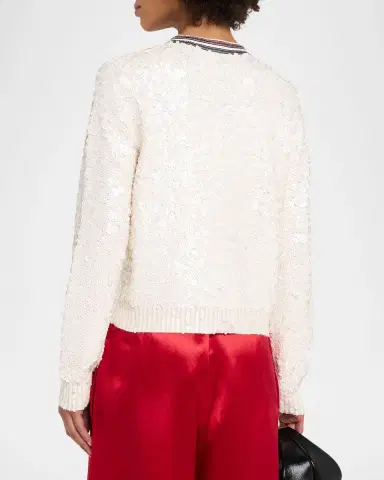 CYNTHIA ROWLEY Sequin Crewneck Sweater | Thumbnail 3 CYNTHIA ROWLEY Sequin Crewneck Sweater | Thumbnail 3