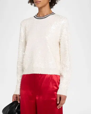 CYNTHIA ROWLEY Sequin Crewneck Sweater | Thumbnail 4 CYNTHIA ROWLEY Sequin Crewneck Sweater | Thumbnail 4
