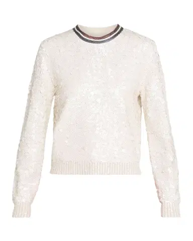 CYNTHIA ROWLEY Sequin Crewneck Sweater | Thumbnail 1 CYNTHIA ROWLEY Sequin Crewneck Sweater | Thumbnail 1
