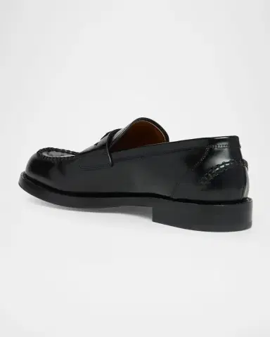 Dolce & Gabbana Men 's Corsaro Logo Plaque Leather Penny Loafers | Thumbnail 4 Dolce & Gabbana Men 's Corsaro Logo Plaque Leather Penny Loafers | Thumbnail 4