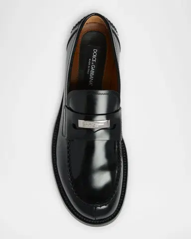 Dolce & Gabbana Men 's Corsaro Logo Plaque Leather Penny Loafers | Thumbnail 6 Dolce & Gabbana Men 's Corsaro Logo Plaque Leather Penny Loafers | Thumbnail 6