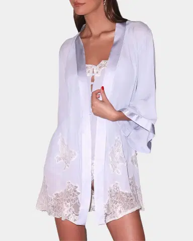 Fleur Du Mal Lace Appliqué Silk-Blend Robe | Thumbnail 4 Fleur Du Mal Lace Appliqué Silk-Blend Robe | Thumbnail 4