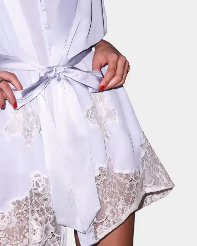 Fleur Du Mal Lace Appliqué Silk-Blend Robe | Thumbnail 5 Fleur Du Mal Lace Appliqué Silk-Blend Robe | Thumbnail 5