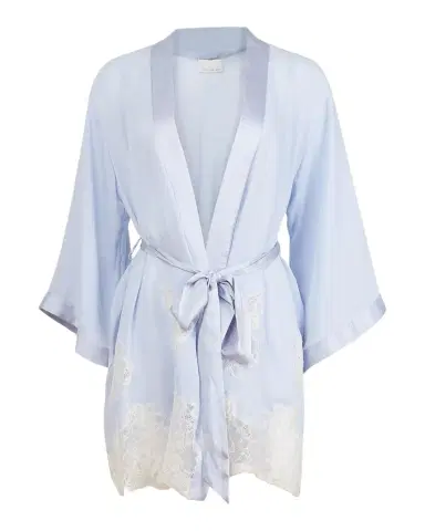 Fleur Du Mal Lace Appliqué Silk-Blend Robe | Thumbnail 1 Fleur Du Mal Lace Appliqué Silk-Blend Robe | Thumbnail 1